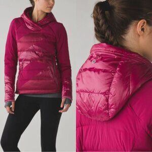 Lululemon Down Right Cozy Pullover Puffer Jacket Goose Down Magenta Women's SZ 8